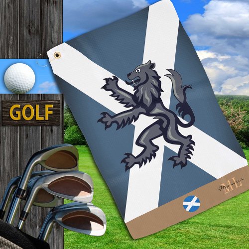 Patriotic Scottish flag golf towel monogrammed