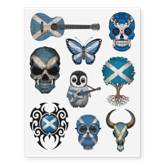 Patriotic Scottish Flags Collection Temporary Tattoos