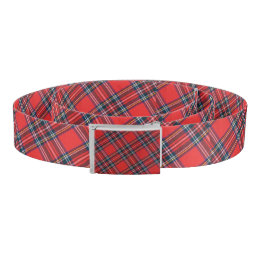 Patriotic Scottish Royal Clan Stewart Plaid Tartan Belt