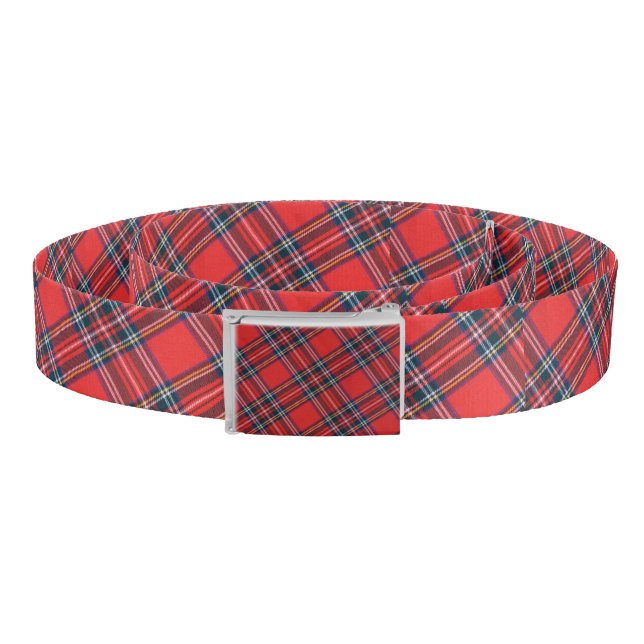 Patriotic Scottish Royal Clan Stewart Plaid Tartan Belt (Coil)