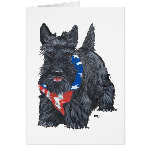 Patriotic Scottish Terrier Cards (Front)