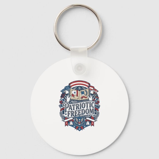 Patriotic Scrapbooker Vector Graphic Tee_1 Keychain (Front)