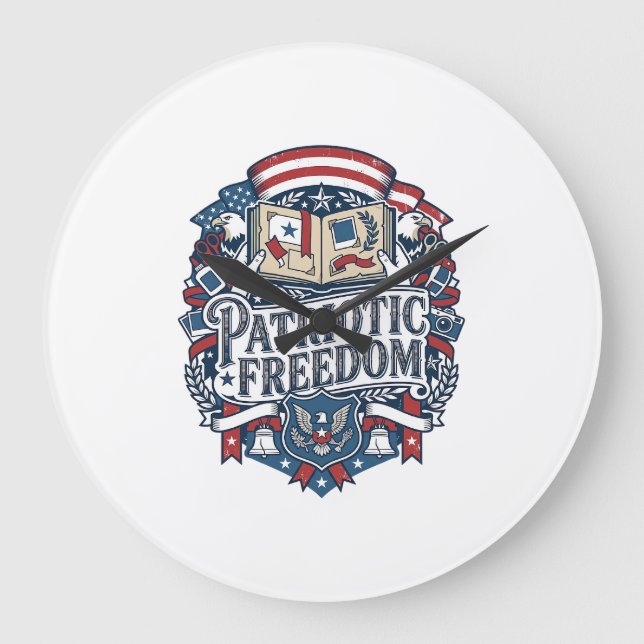 Patriotic Scrapbooker Vector Graphic Tee_1 Large Clock (Front)