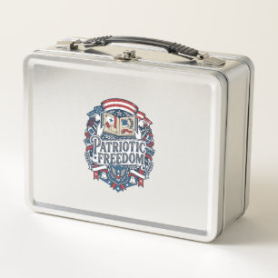Patriotic Scrapbooker Vector Graphic Tee_1 Metal Lunch Box