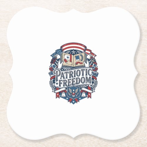 Patriotic Scrapbooker Vector Graphic Tee_1 Paper Coaster