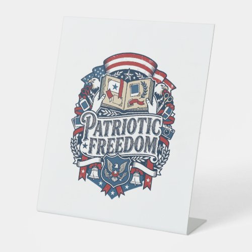 Patriotic Scrapbooker Vector Graphic Tee_1 Pedestal Sign