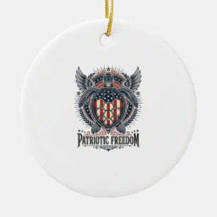 Patriotic Sea Turtle Ceramic Ornament