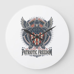 Patriotic Sea Turtle Large Clock