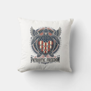 Patriotic Sea Turtle Throw Pillow
