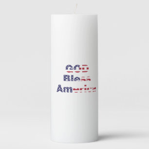 Patriotic Sentinel Pillar Candle - God Bless USA