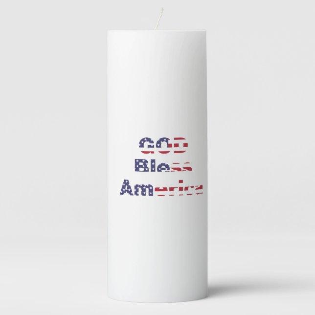 Patriotic Sentinel Pillar Candle - God Bless USA (Front)