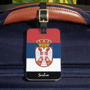 Patriotic Serbia Luggage Tags, Serbian Flag Tag