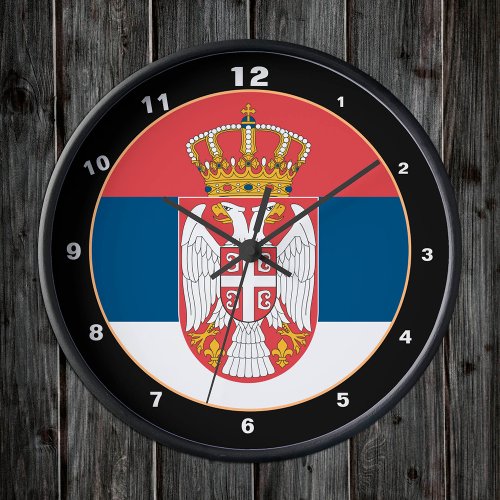 Patriotic Serbian Flag  Serbia Home  design Round Clock