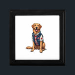 Patriotic Service Dog Golden Retriever Shirt 4 Gift Box<br><div class="desc">Patriotic Service Dog Golden Retriever Shirt 4</div>