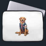 Patriotic Service Dog Golden Retriever Shirt 4 Laptop Sleeve<br><div class="desc">Patriotic Service Dog Golden Retriever Shirt 4</div>