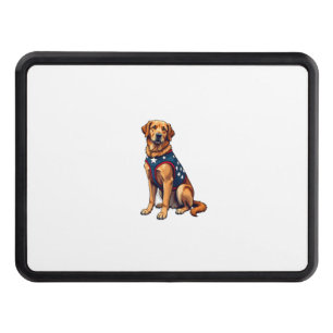 Patriotic Service Dog Golden Retriever Shirt Hitch Cover