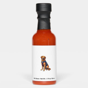 Patriotic Service Dog Golden Retriever Shirt Hot Sauces