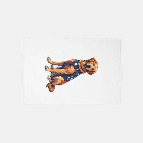Patriotic Service Dog Golden Retriever Shirt Rug