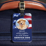 Patriotic Service Dog Photo ID Badge American Flag Luggage Tag<br><div class="desc">American Flag Patriotic Service Dog ID Badge - Easily identify your dog as a working service dog, while keeping your dog focused and cut down on distractions while working with one of these k9 service dog id badges. Although not required, a Service Dog ID badge gives you and your service...</div>