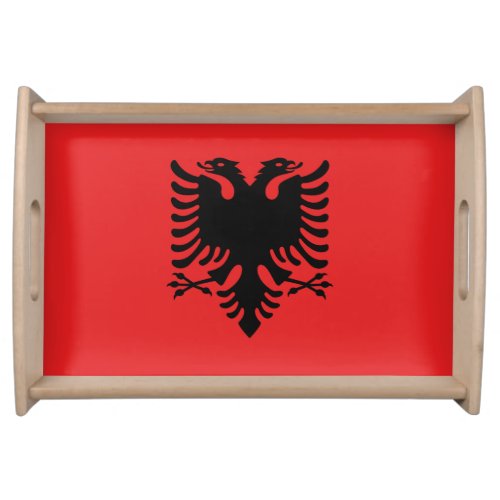 Patriotic serving tray with Flag of Albania