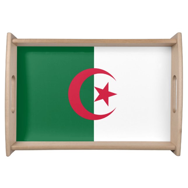 Patriotic serving tray with Flag of Algeria (Front)