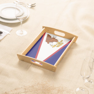 Patriotic serving tray with Flag of American Samoa