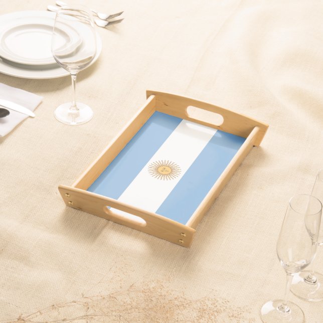 Patriotic serving tray with Flag of Argentina (Front)