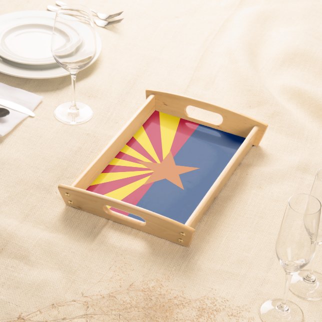 Patriotic serving tray with Flag of Arizona State (Front)