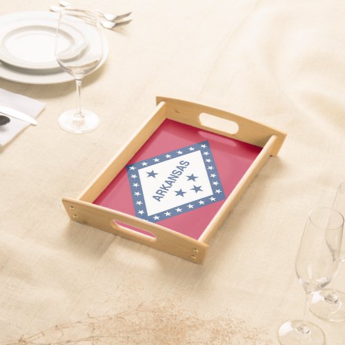 Patriotic serving tray with Flag of Arkansas State