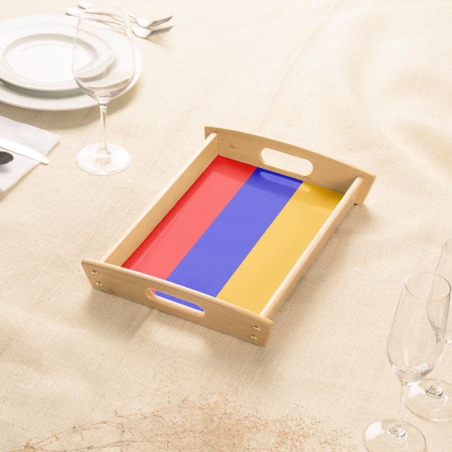 Patriotic serving tray with Flag of Armenia (Front)