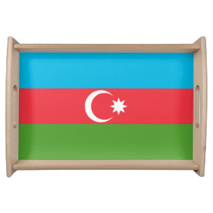 Patriotic serving tray with Flag of Azerbaijan