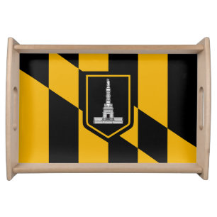 Patriotic serving tray with Flag of Baltimore