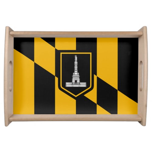 Patriotic serving tray with Flag of Baltimore