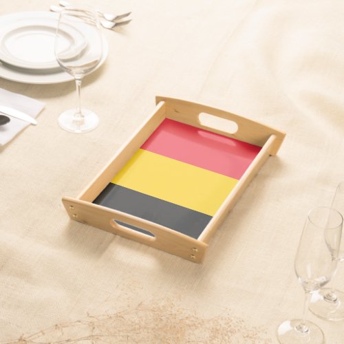 Patriotic serving tray with Flag of Belgium