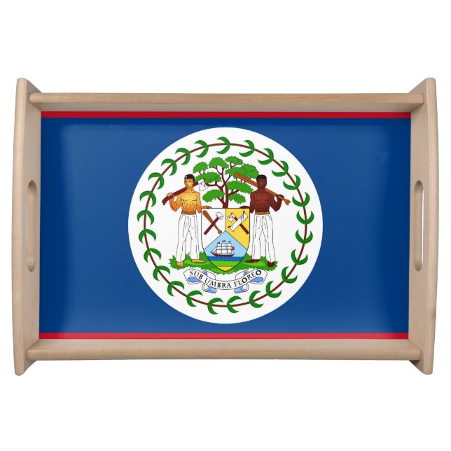 Patriotic serving tray with Flag of Belize (Front)