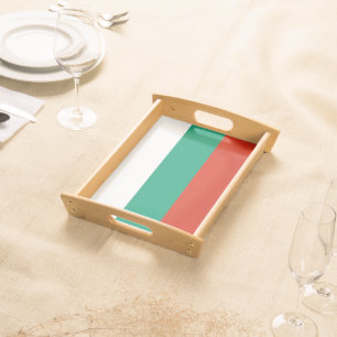 Patriotic serving tray with Flag of Bulgaria