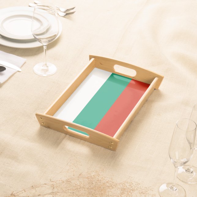 Patriotic serving tray with Flag of Bulgaria (Front)