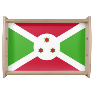 Patriotic serving tray with Flag of Burundi