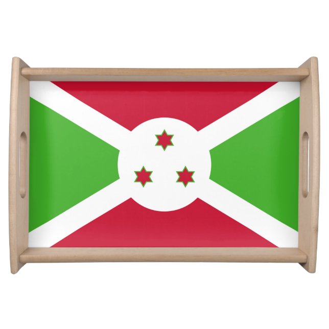 Patriotic serving tray with Flag of Burundi (Front)