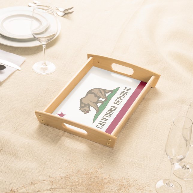 Patriotic serving tray with Flag of California (Front)