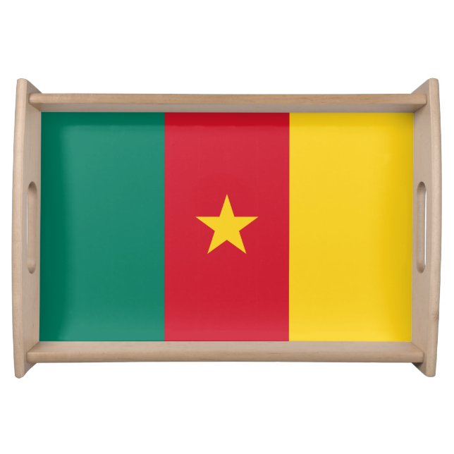 Patriotic serving tray with Flag of Cameroon (Front)