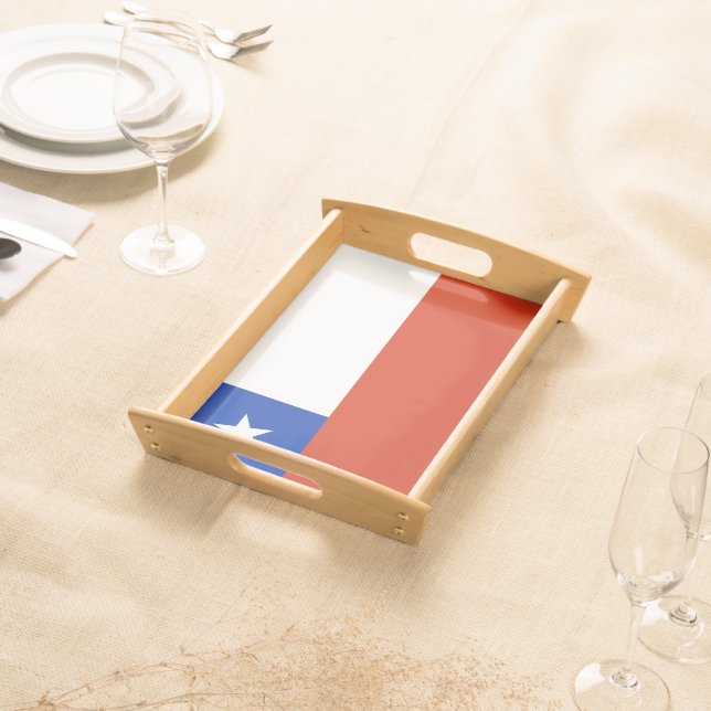 Patriotic serving tray with Flag of Chile (Front)