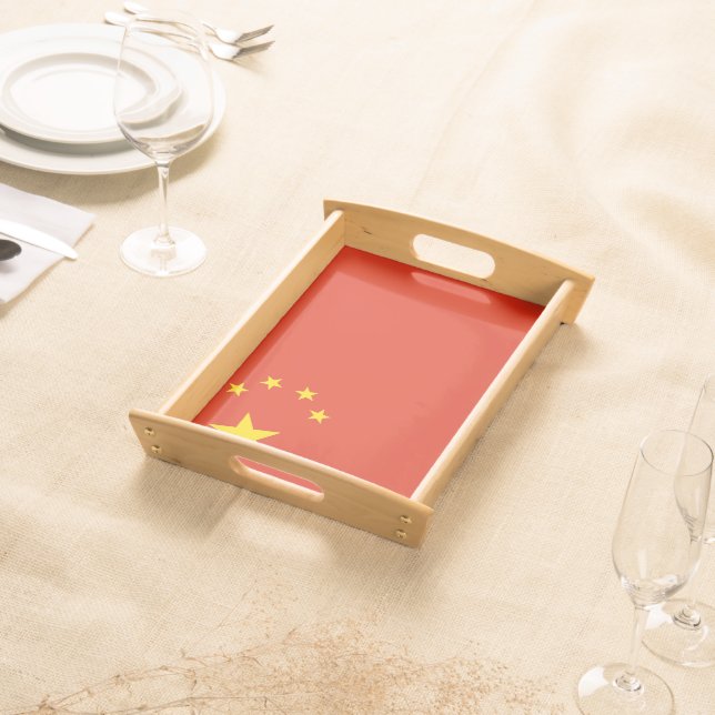 Patriotic serving tray with Flag of China (Front)