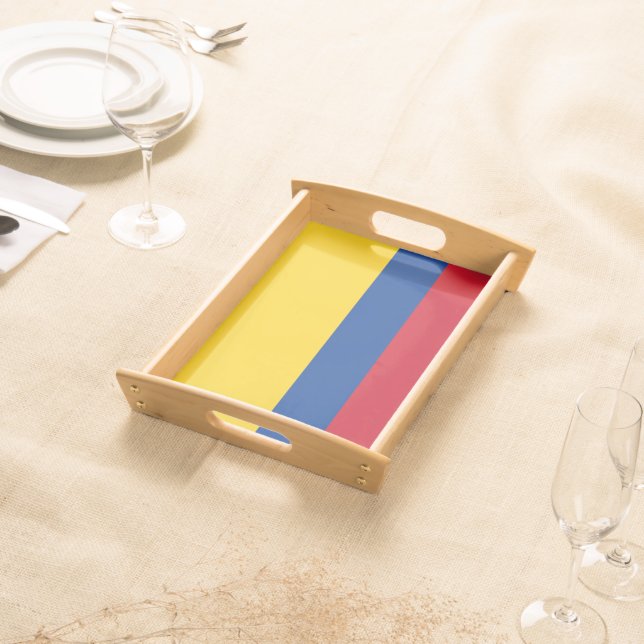 Patriotic serving tray with Flag of Colombia (Front)