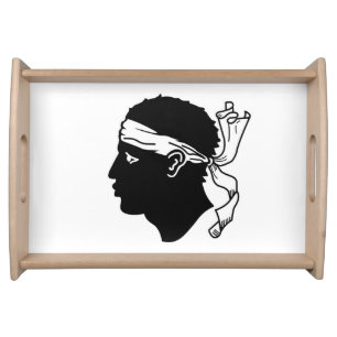 Patriotic serving tray with Flag of Corsica