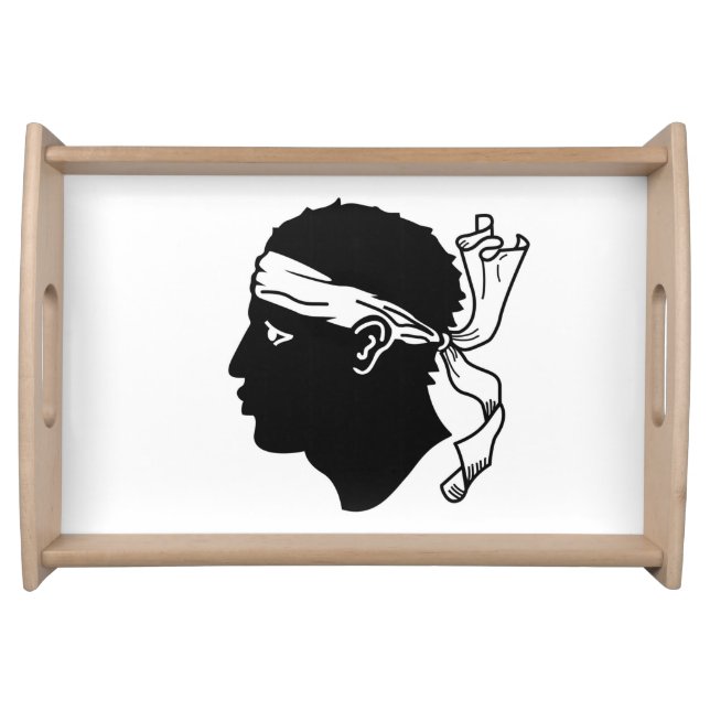 Patriotic serving tray with Flag of Corsica (Front)