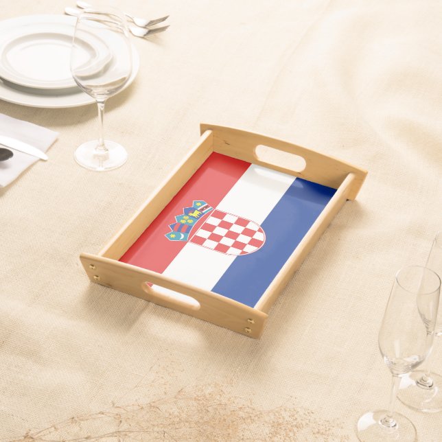 Patriotic serving tray with Flag of Croatia (Front)