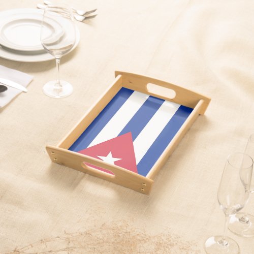 Patriotic serving tray with Flag of Cuba