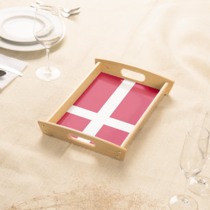 Patriotic serving tray with Flag of Denmark
