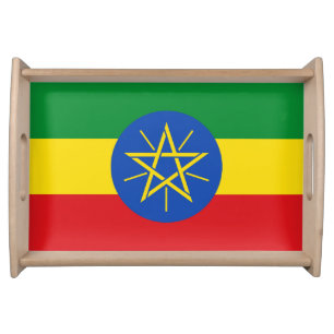 Patriotic serving tray with Flag of Ethiopia
